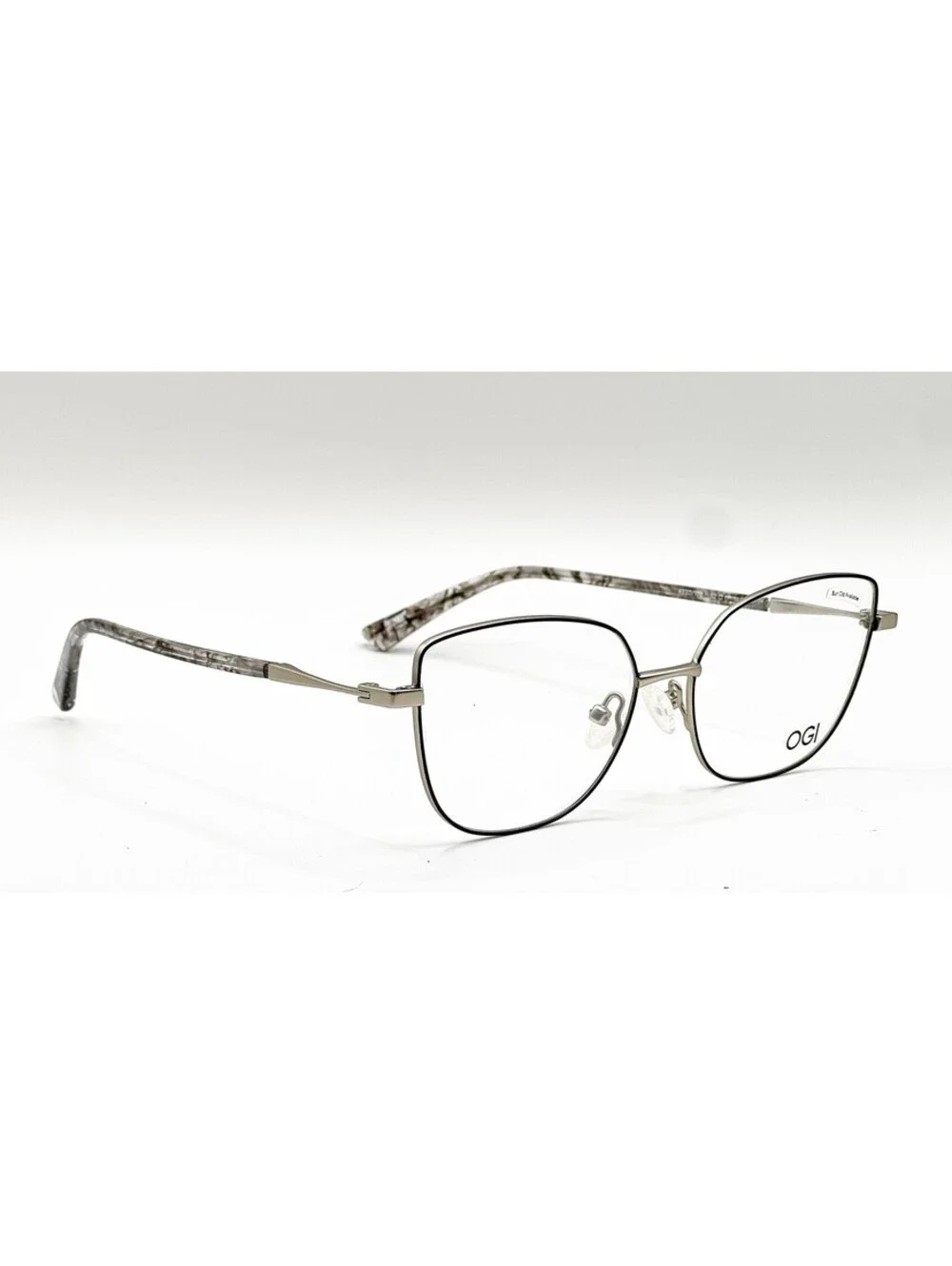 Ogi 4330 102 Black Silver Cat Eye Authentic Eyeglass Frames 52-17-140